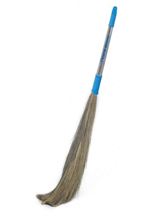 CHAND SURAJ® Stella Natural Grass Broom Stick for Home Cleaning with Stainless Steel Handle (Pack of 1) - Image 1